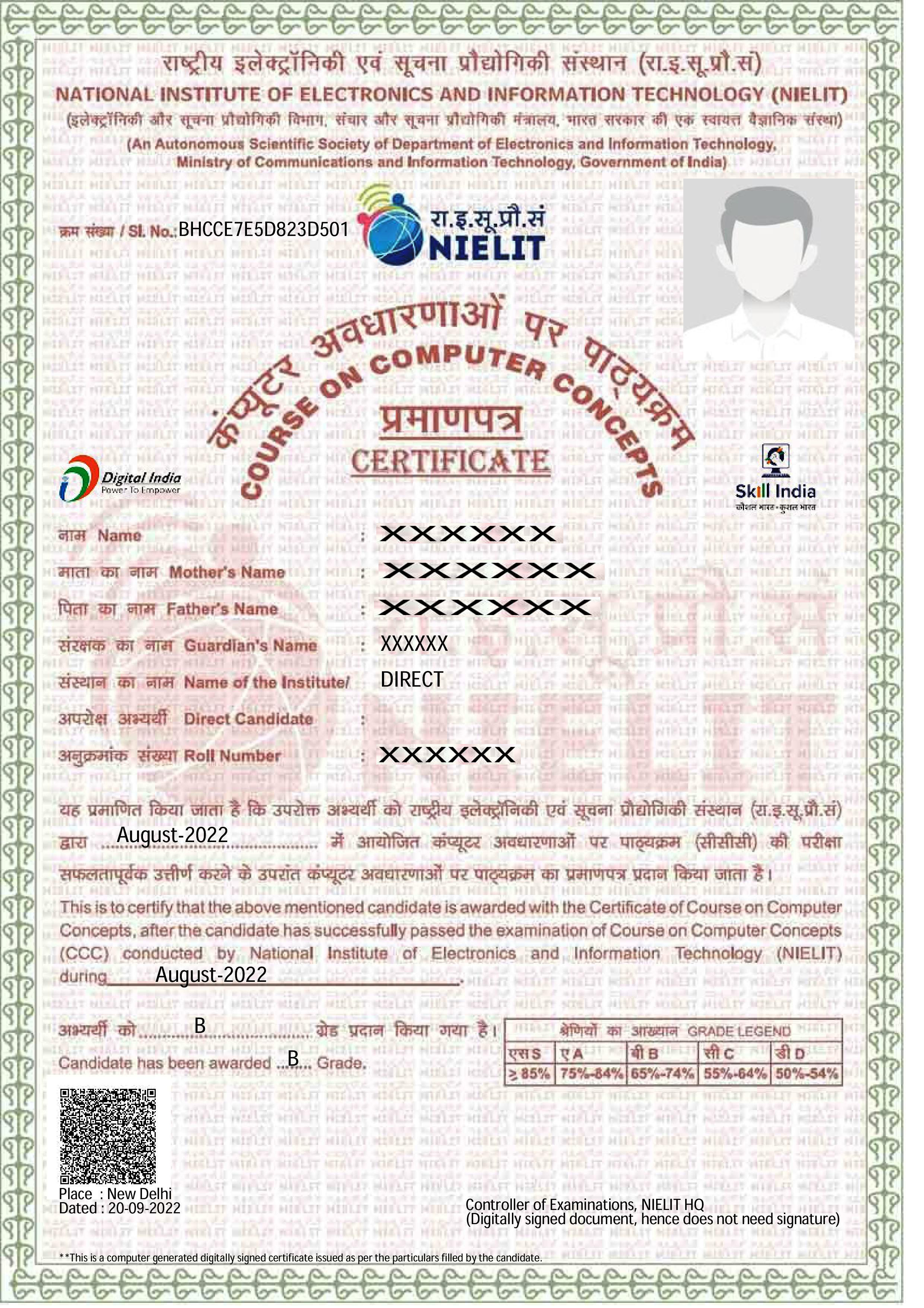 certificate